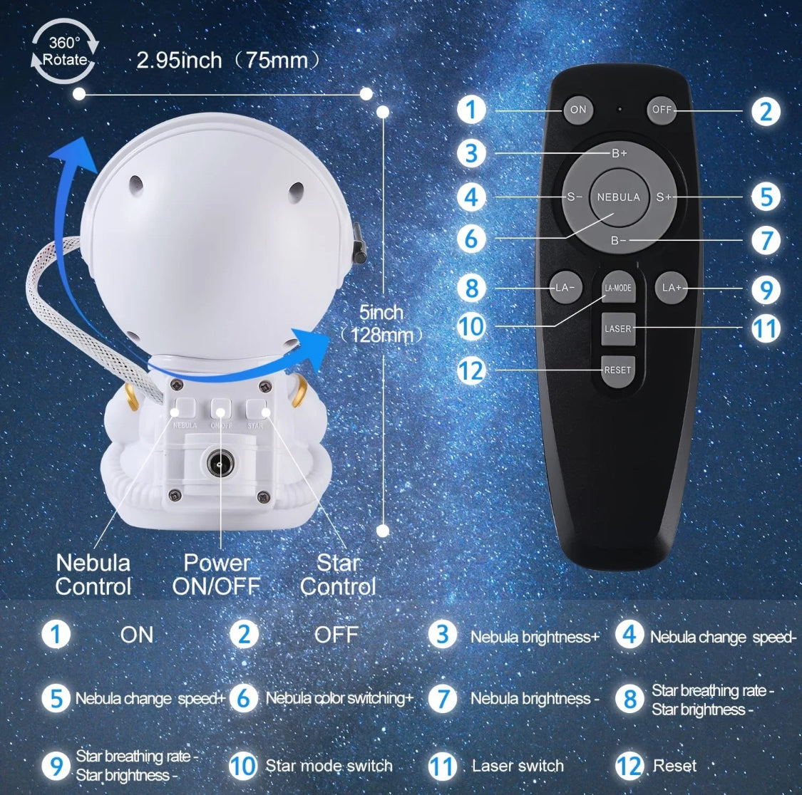 Astronaut Galaxy Lamp